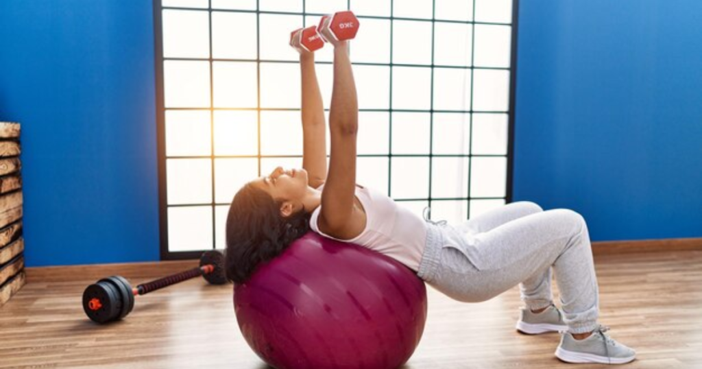 Ball Bridge with Chest Press