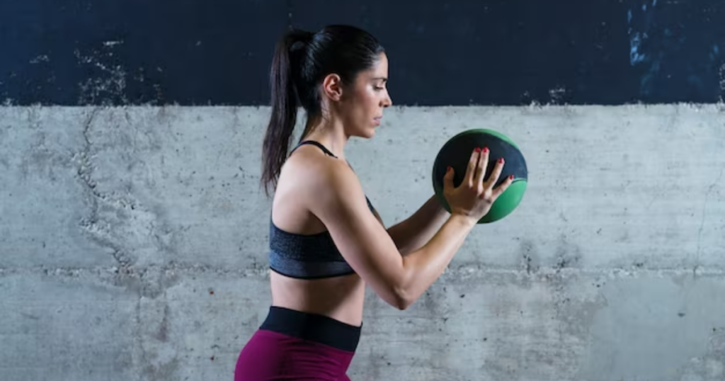 Overhead Ball Lunges